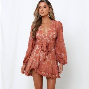 Hello Molly Mini Dress in Rose